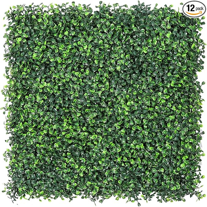 Sunnyglade 12 Pieces 20"x 20" Artificial Boxwood Panels Topiary Hedge Plant, Privacy Hedge Screen... | Amazon (US)