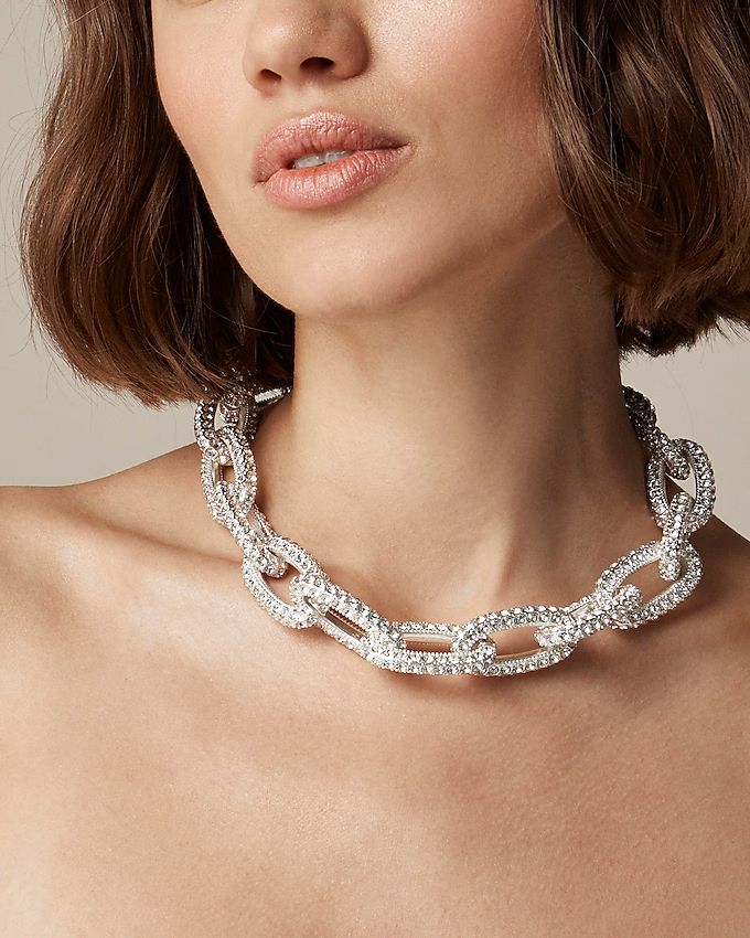 Chainlink necklace with pavé crystals | J. Crew US