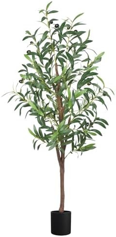 Artificial Olive Tree, 4FT Tall Faux Olive Trees 48in Outdoor Fake Potted Silk Plant with Trunk a... | Amazon (US)