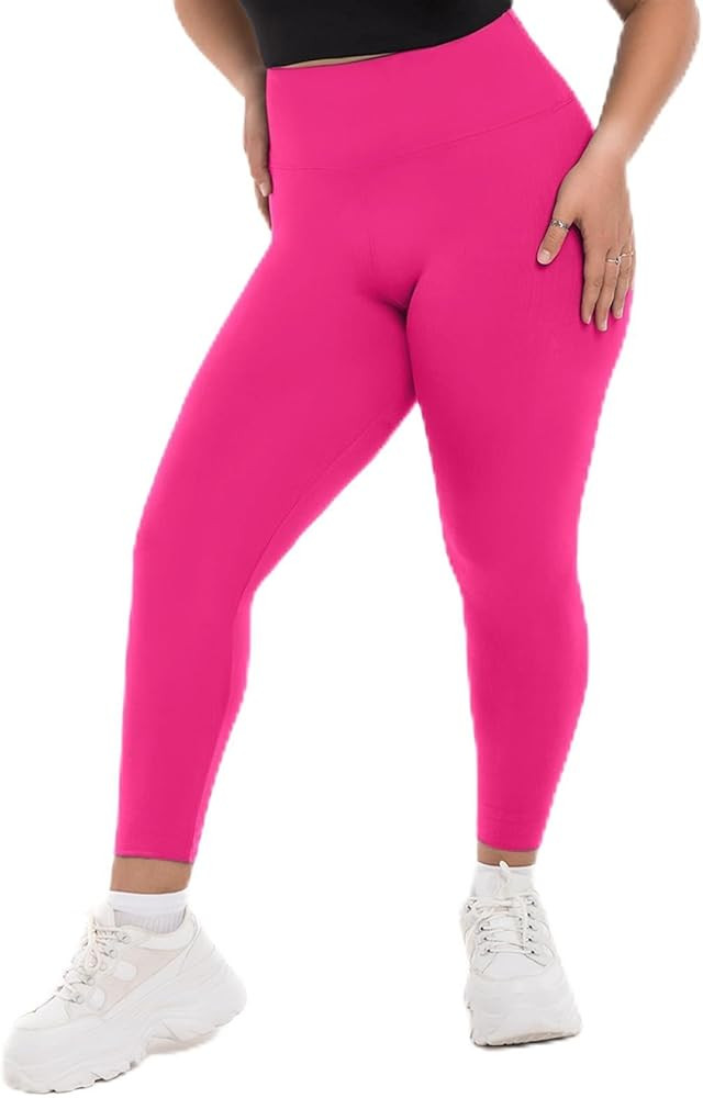 SINOPHANT Plus Size Leggings for Women, High Waisted Tummy Control Buttery Super Soft Black Yoga ... | Amazon (US)