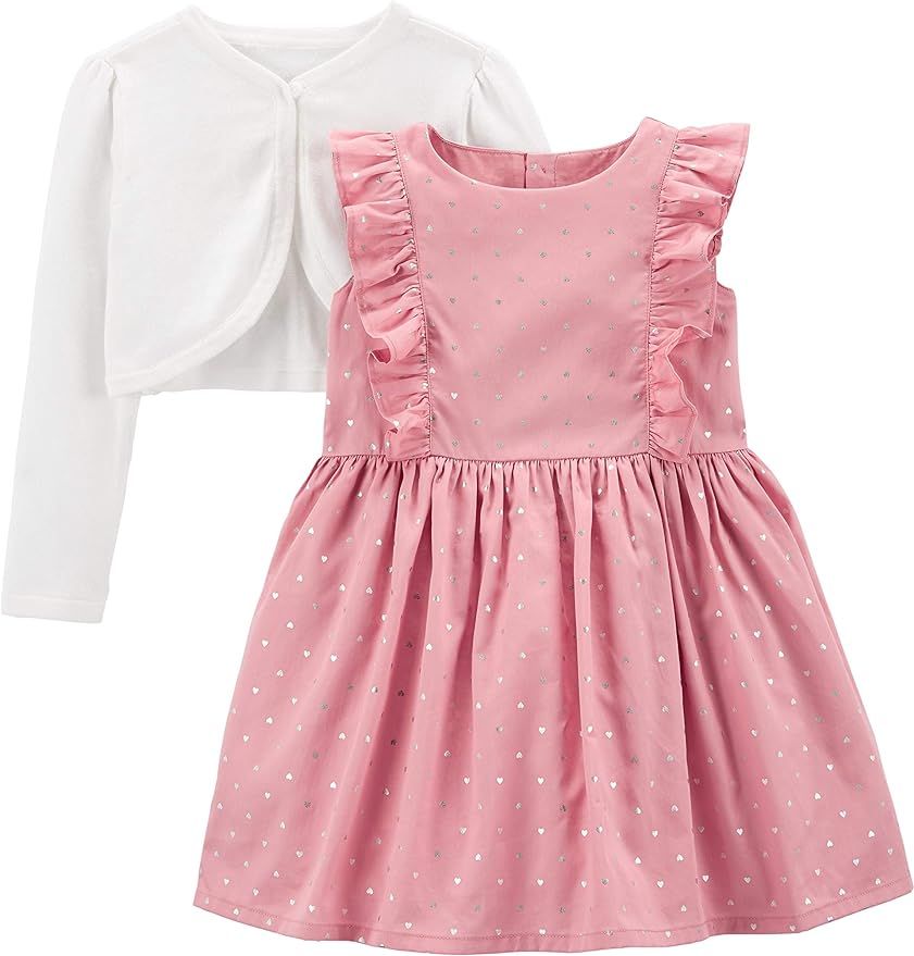 Simple Joys by Carter's Toddlers and Baby Girls' 2-Piece Special Occasion Dress and Cardigan Set | Amazon (US)