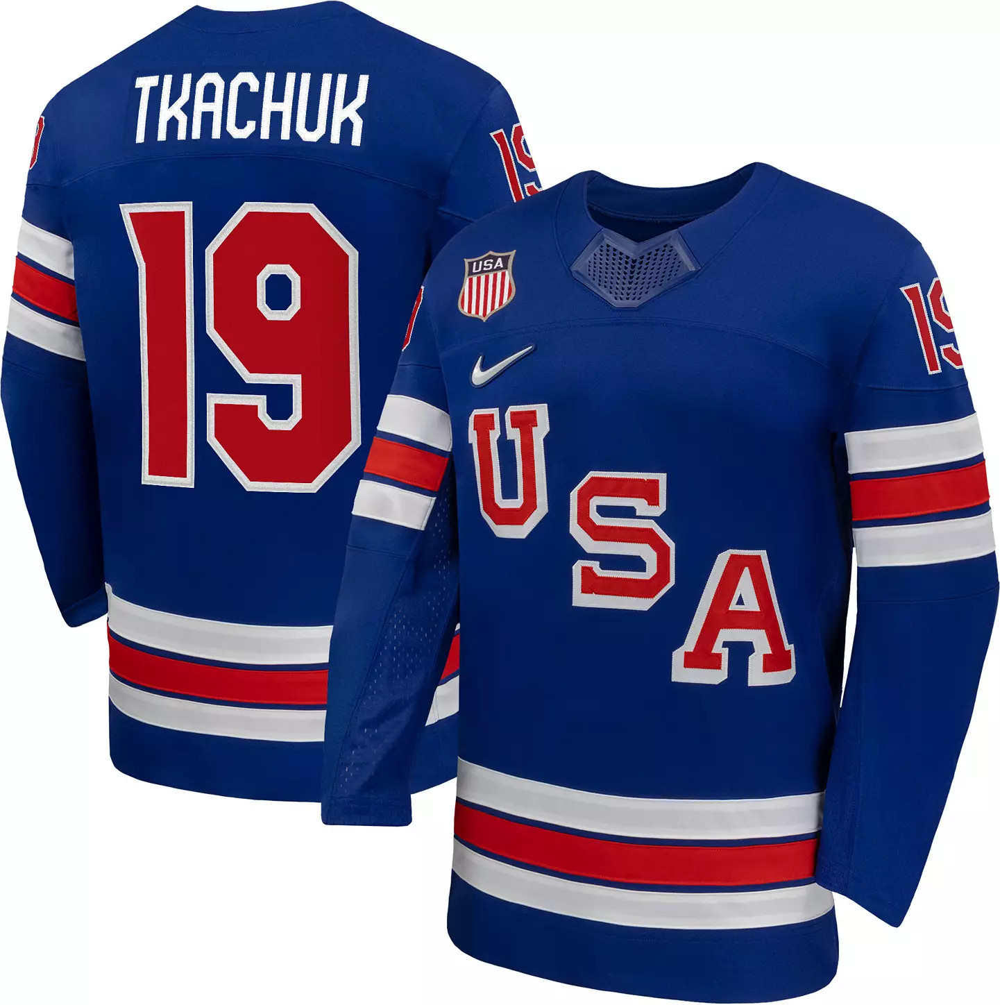 Nike Adult Team USA Matthew Tkachuk #19 Replica Blue Jersey | DICK'S Sporting Goods