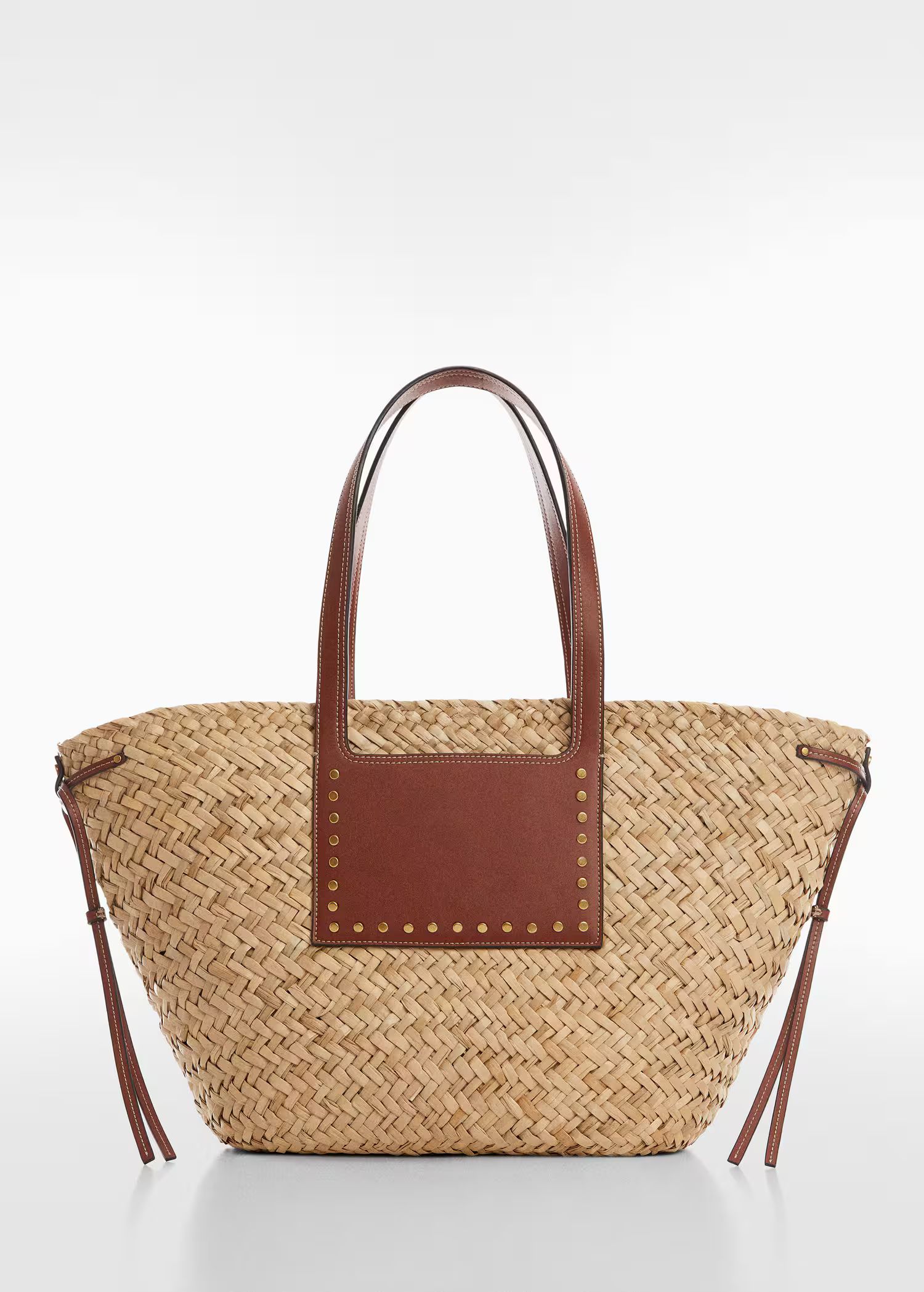 Double strap basket bag -  Woman | Mango Canada | Mango Canada
