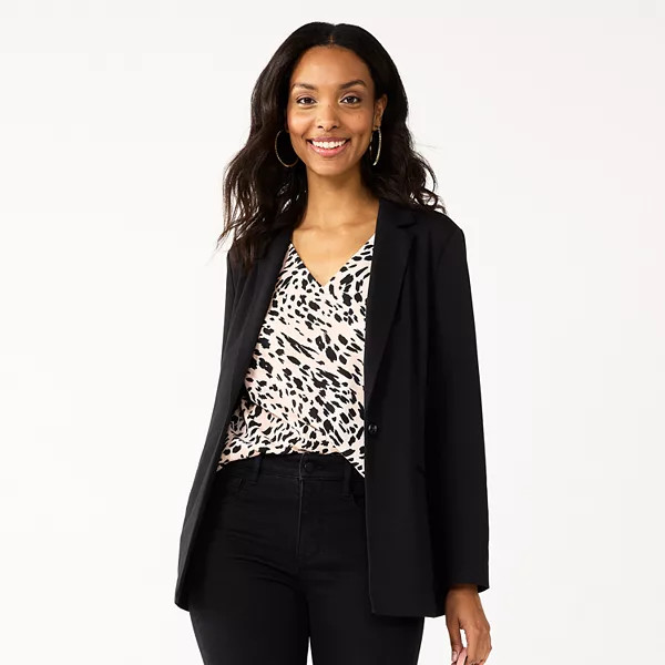 Petite Nine West Relaxed Blazer | Kohl's