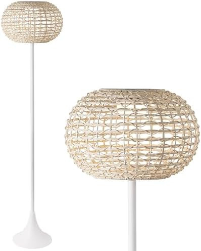 JONATHAN Y JYL2601B Jaemin 58" Modern Coastal Faux Rattan Integrated Indoor/Outdoor LED Solar Pow... | Amazon (US)