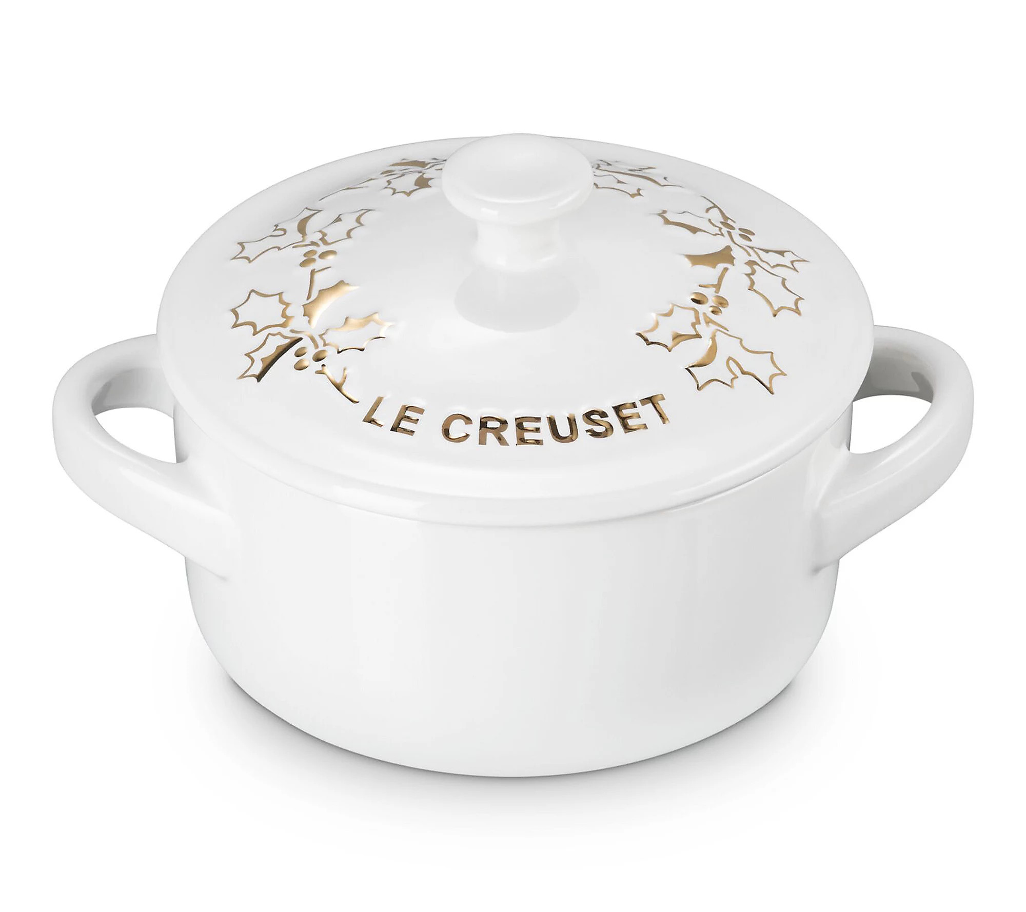 Le Creuset Holly Mini Cocotte with Gold Detail | QVC
