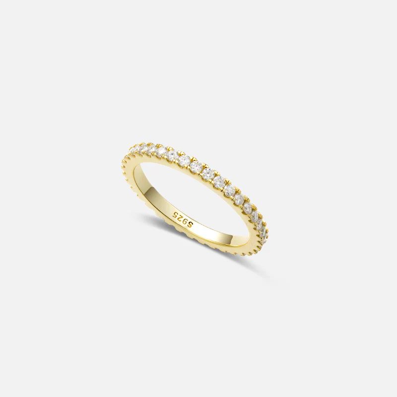 Alison Moissanite Gold Vermeil Eternity Ring | Victoria Emerson
