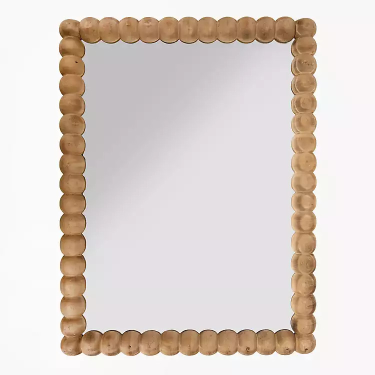 Natural Beaded Wood Ellie Wall Mirror | Kirklands