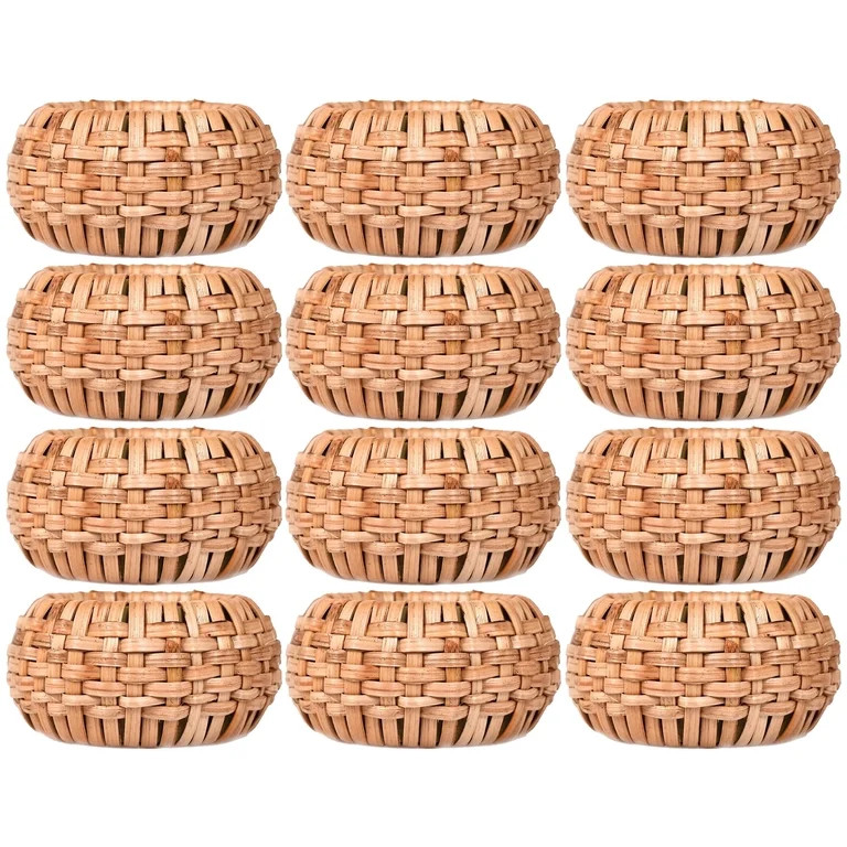 Set of 12 Handcrafted Napkin Rings - Plastic & Cane Round Napkin Holders for Dining Table D\u00e9... | Walmart (US)