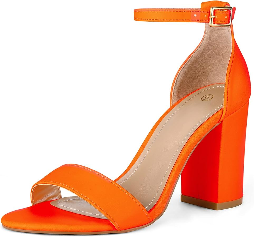 COASIS Women's Chunky Block Heels Open Toe Ankle Strap 3.5 Inch Heeled Sandals | Amazon (US)