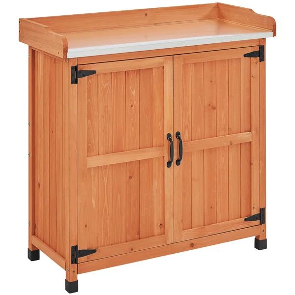 Outdoor Garden Wooden Storage Cabinet Potting Bench Table | Wayfair North America