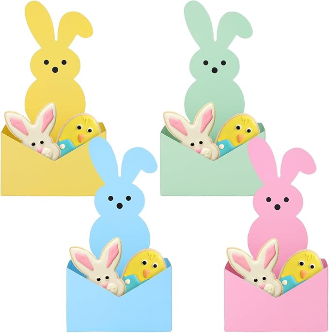 JarThenaAMCS 24Pcs Easter Treat Boxes Candy Color Cute Bunny Rabbit Paper Box Colorful Basket Con... | Amazon (US)