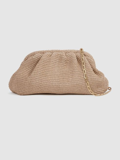 Raffia Clutch Bag | Reiss UK