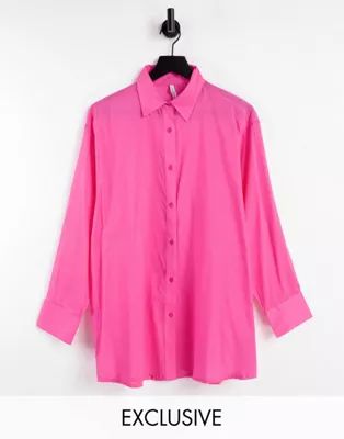 ASYOU oversized voille shirt in pink | ASOS (Global)