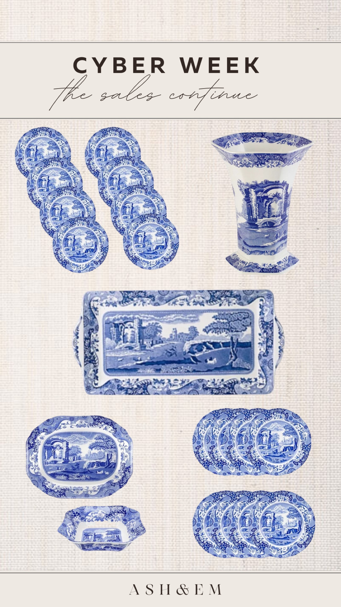 I love these blue and white dish sets to mix in with our Christmas plates 

#LTKHoliday #LTKhome #LTKCyberWeek