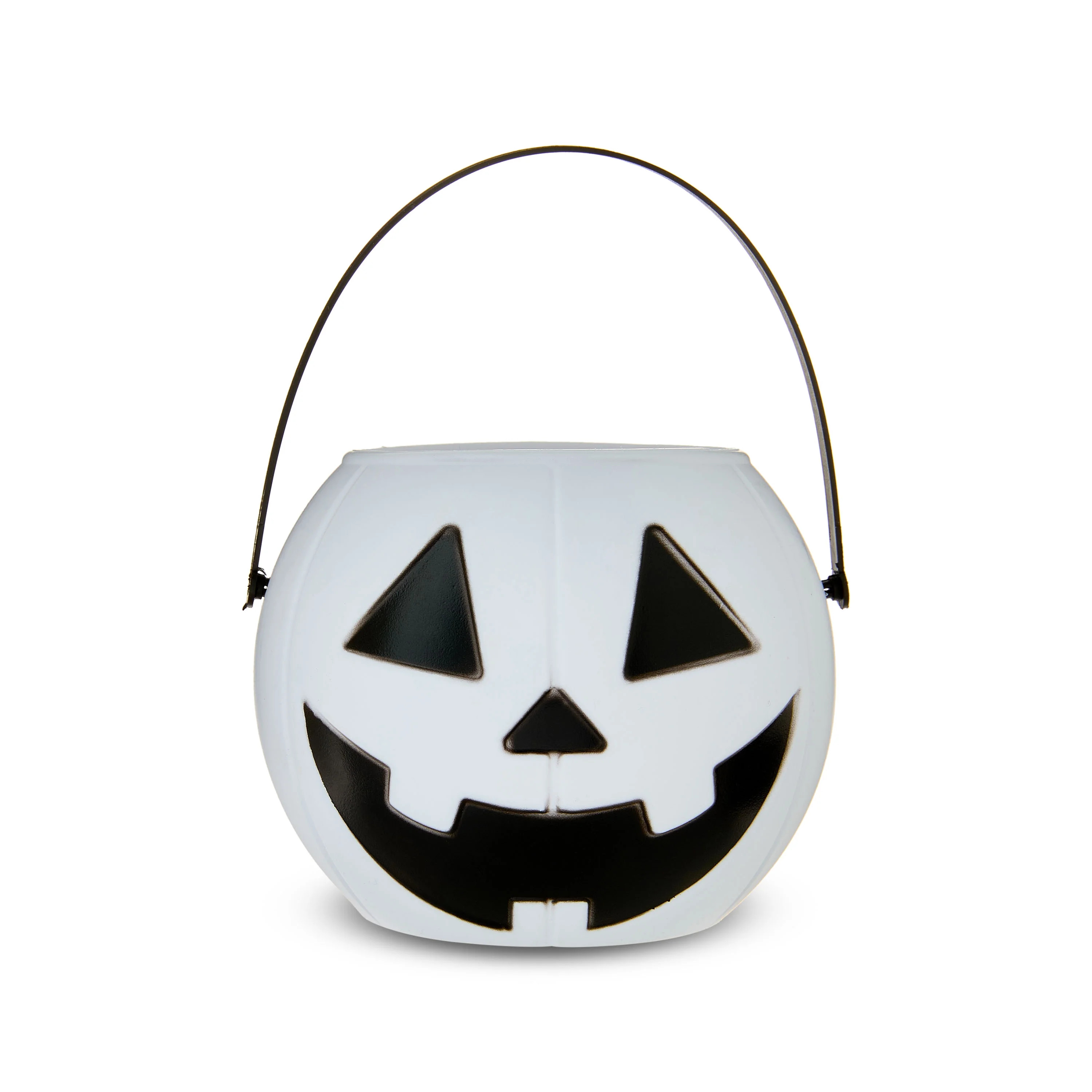 Halloween White Jack-o'-Lantern Mini Plastic Pail, Trick-or-Treat Bucket, by Way to Celebrate | Walmart (US)