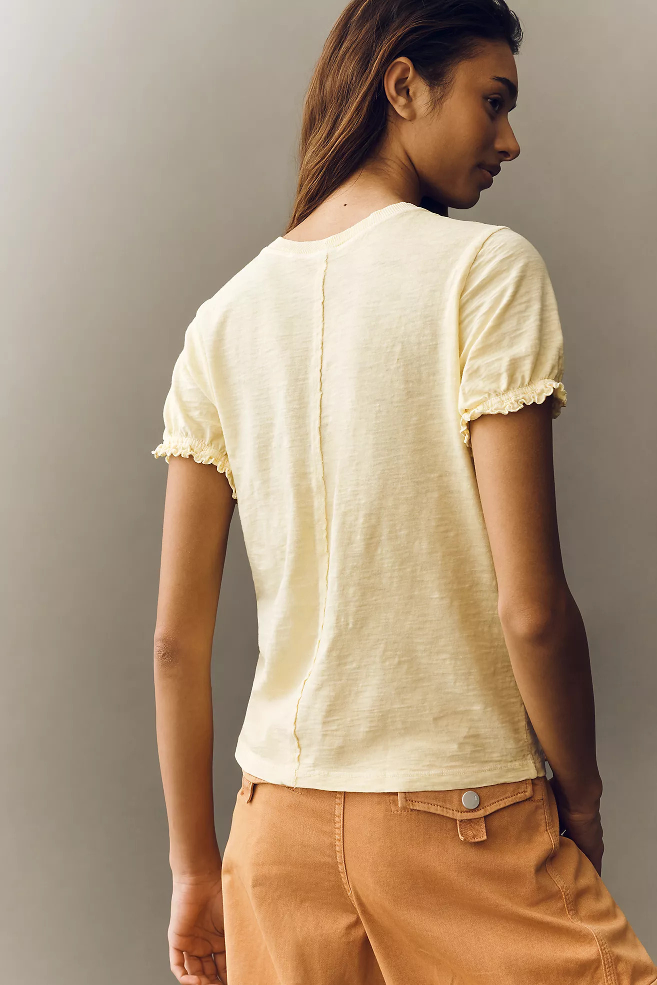Bennie Puff-Sleeve Crew-Neck Tee by Pilcro | Anthropologie (US)