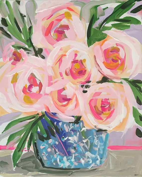 Rose PRINT on Paper or Canvas, Roses Abtract, oabstract roses, pink roses, "Bungalow 8" | Etsy (US)