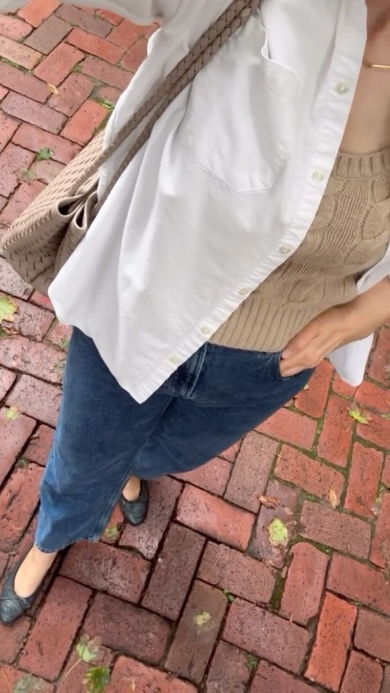 Fall outfit I'm wearing all season. I love this wool-cashmere sleeve sweater and Sezane button up for fall. 

#LTKWorkwear #LTKStyleTip #LTKSeasonal