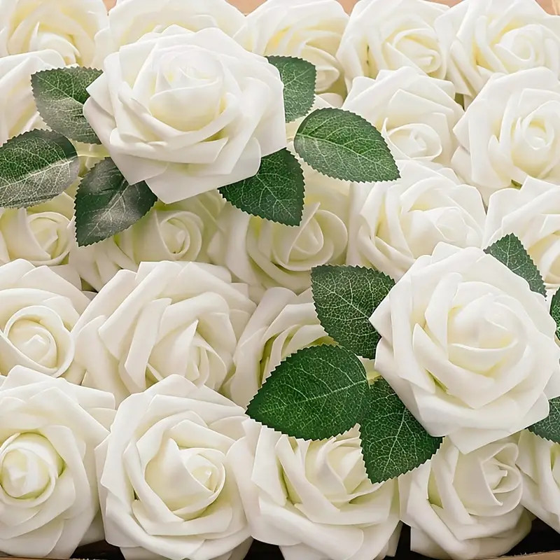 Artificial Flower Simulation Ivory Roses Flower Real Touch - Temu | Temu Affiliate Program
