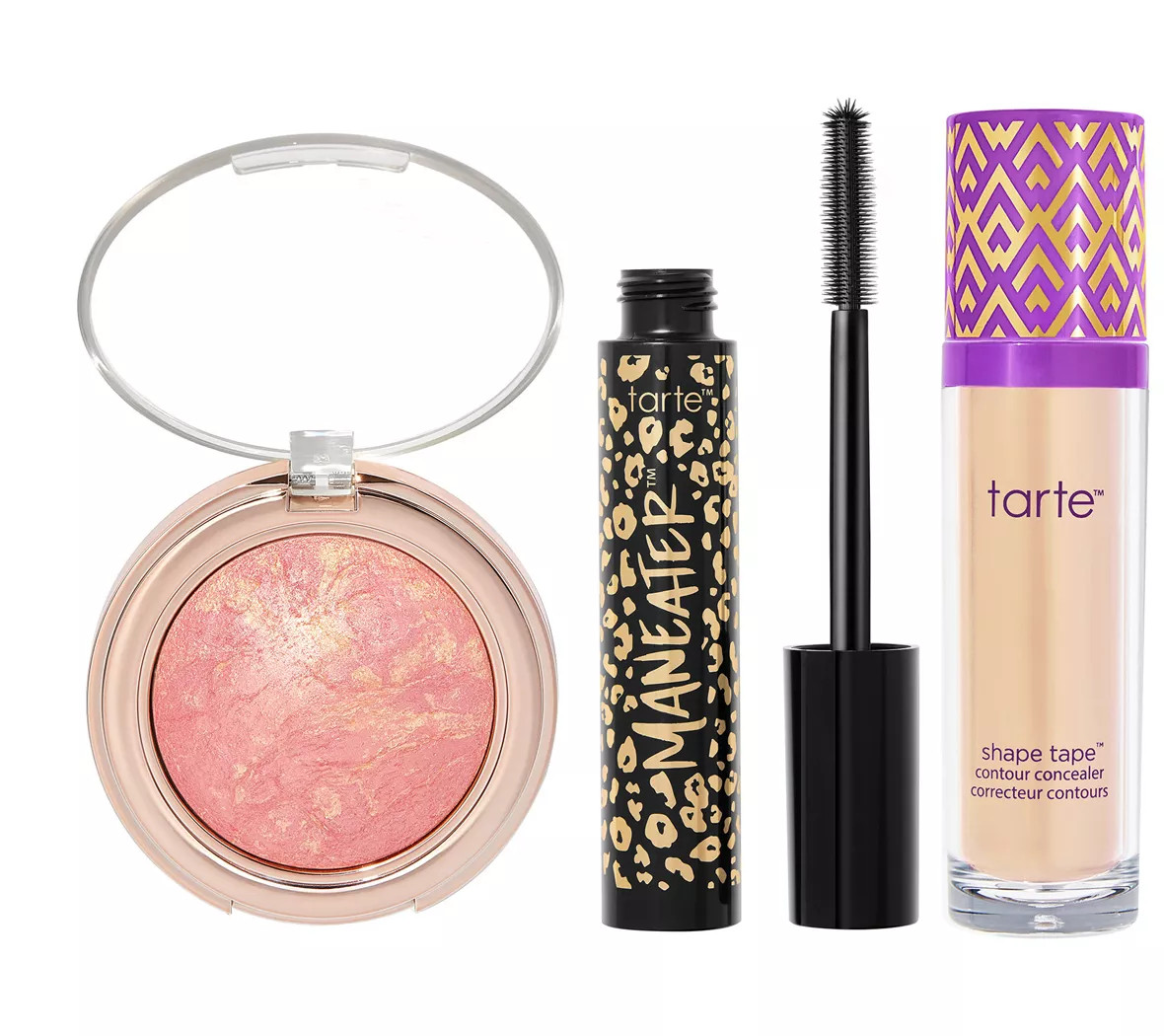 tarte Supersize Shape Tape with Glow Blush and Maneater Mascara | QVC