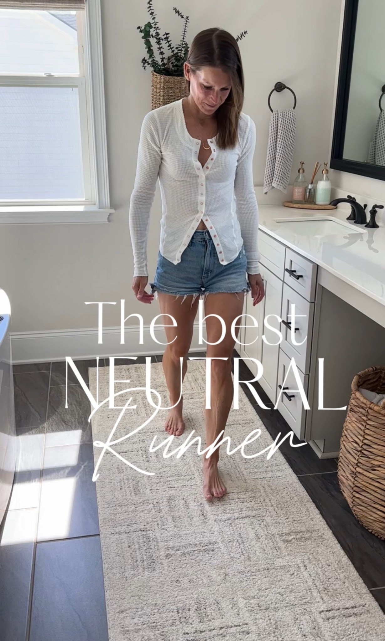 Best beige neutral rug Runner I have found and it’s only $80! Perfect for your kitchen or as seen here in our master bathroom

Home decor, inspiration, rug, inspiration, neutral, home, decor, neutral home, organic, modern, affordable home,