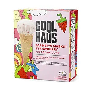 Coolhaus Farmer's Market Strawberry Ice Cream Cones, 4.25 Ounce Cones (Pack of 3), Strawberry Ice... | Amazon (US)