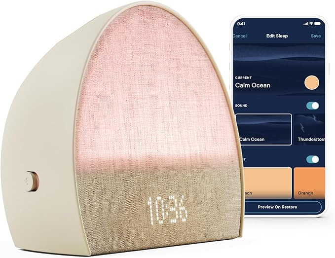 Hatch Restore 2 Sunrise Alarm Clock, Sound Machine, Smart Light (Putty) ー Your Bedside Sleep Gu... | Amazon (US)