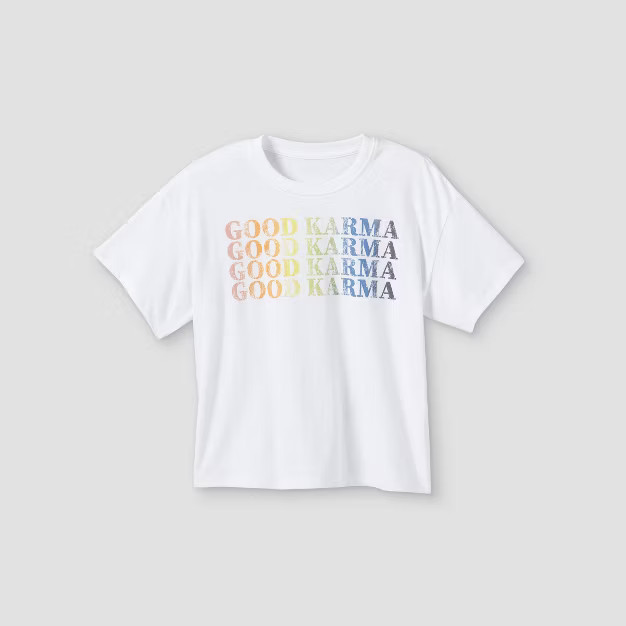 Girls' Boxy Cropped Short Sleeve Graphic T-Shirt - art class™ | Target