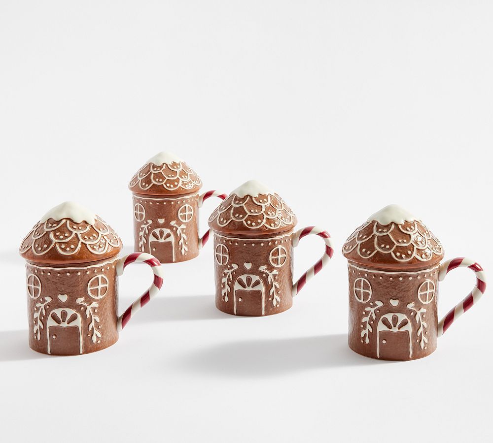 Gingerbread House Lidded Mugs | Pottery Barn (US)