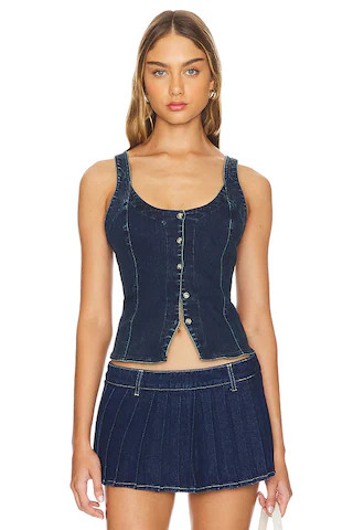 Free People Kara Vest in Rugged Denim from Revolve.com | Revolve Clothing (Global)