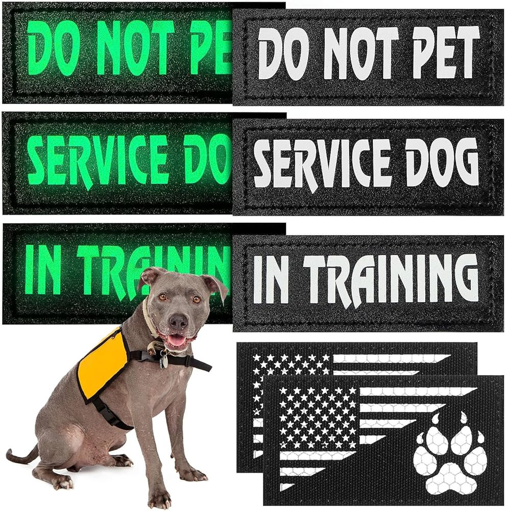 8 Pieces Reflective Service Dog Vest Patches Do Not Pet in Training Dog Patches Dog Harness Patch... | Amazon (US)