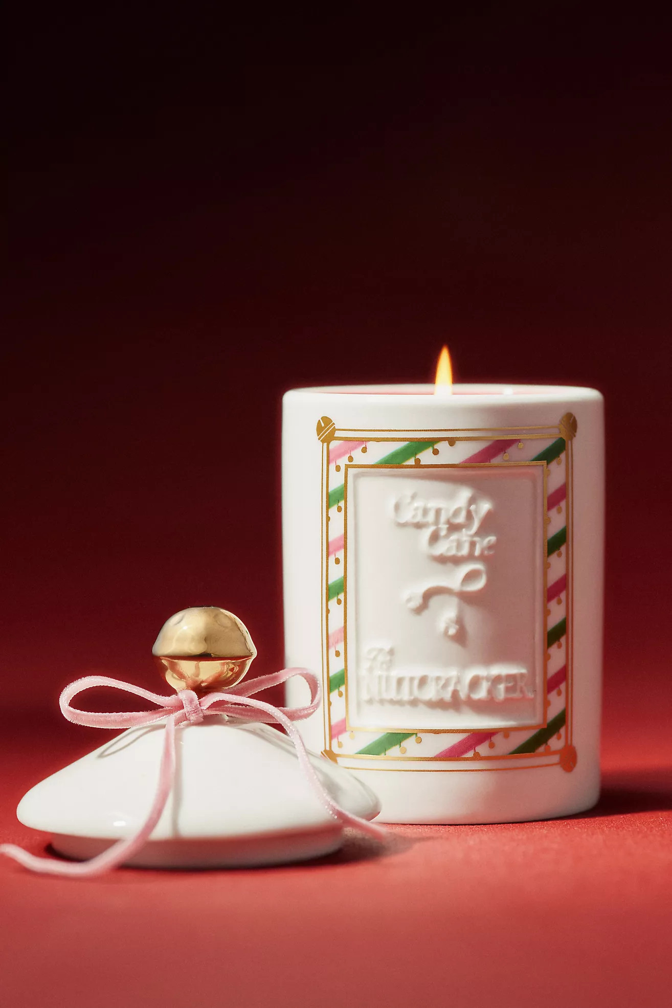 New York City Ballet Candy Cane Ceramic Candle | Anthropologie (US)