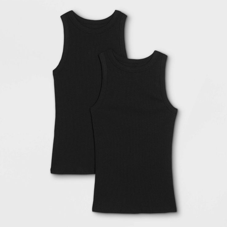 Women's Slim Fit Ribbed 2pk Bundle Tank Top - A New Day™ | Target