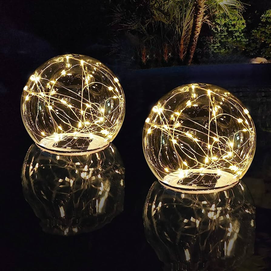 LENONE Solar Floating Pool Lights, Warm White LED Solar Glow Globe Pool Lights That Float, Waterp... | Amazon (US)