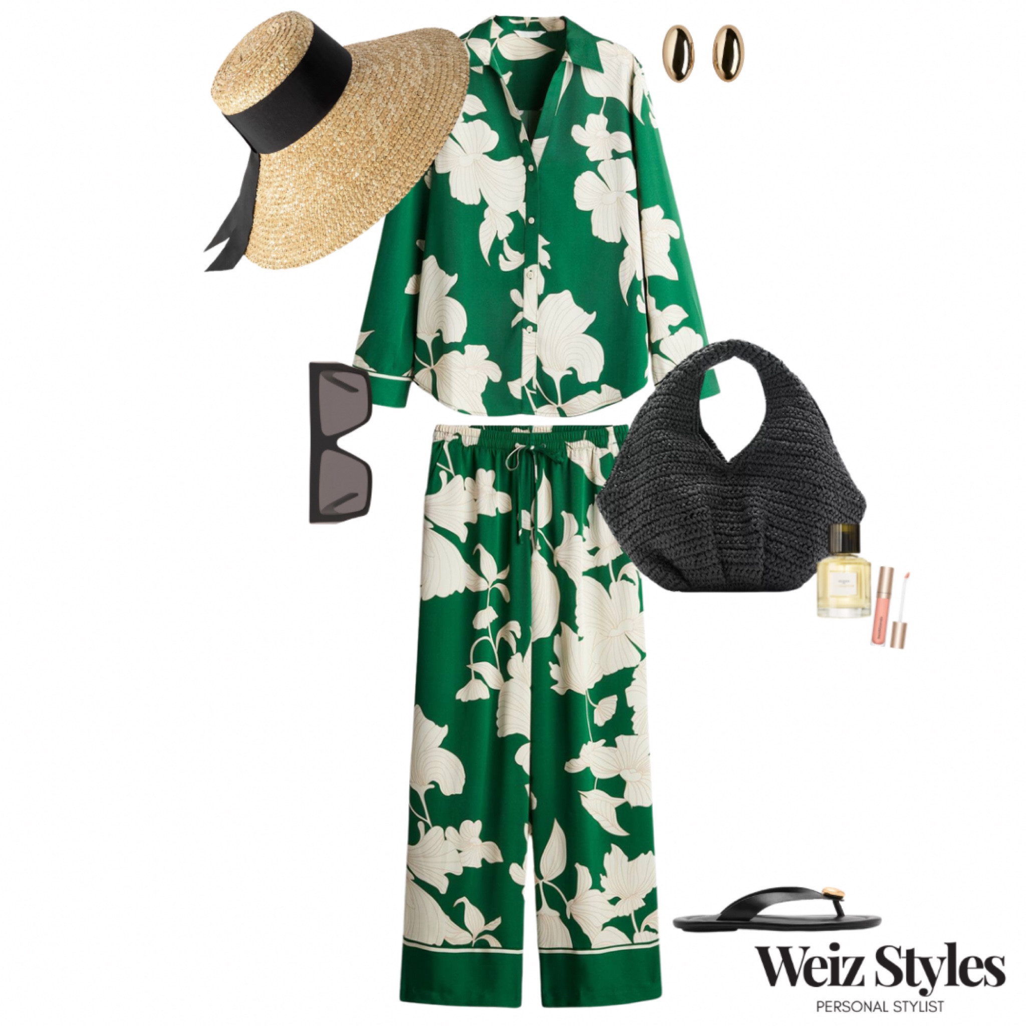 This fabulous printed co-ord is a super fun two piece to wear in the wonderful Summer sunshine ☀️

Paired with super sleek black accessories, you will feel chic all day long 💚

Head to www.weizstyles.com to find out how I can help you on your style journey 💃🏻

Louise x

Personal stylist, styling, ootd, neutral aesthetic, London, Weiz styles, shopping, outfit of the day, uk, confident, handbag, bag, perfume, fragrance, lipstick, lip, elevate you style, feel good, flat lay, shopping, high street, designer, ltk, chic, set, matching, green, black, printed, print, bold, high street, designer, cool, fun, personality, vibrant, cool, statement, colour, trousers, shirt, H&M, handbag, black, straw, hat, ribbon, sunglasses, net a porter, flip flops, sandals, elevated, womenswear, pink, lip, gold, earrings, accessories, look, stylish, wardrobe, summer, holiday 

#LTKsummer #LTKuk #LTKstyletip
