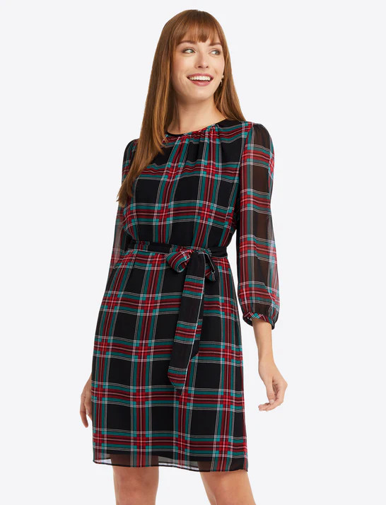 Belted Shift Dress in Georgia Plaid* | Draper James (US)