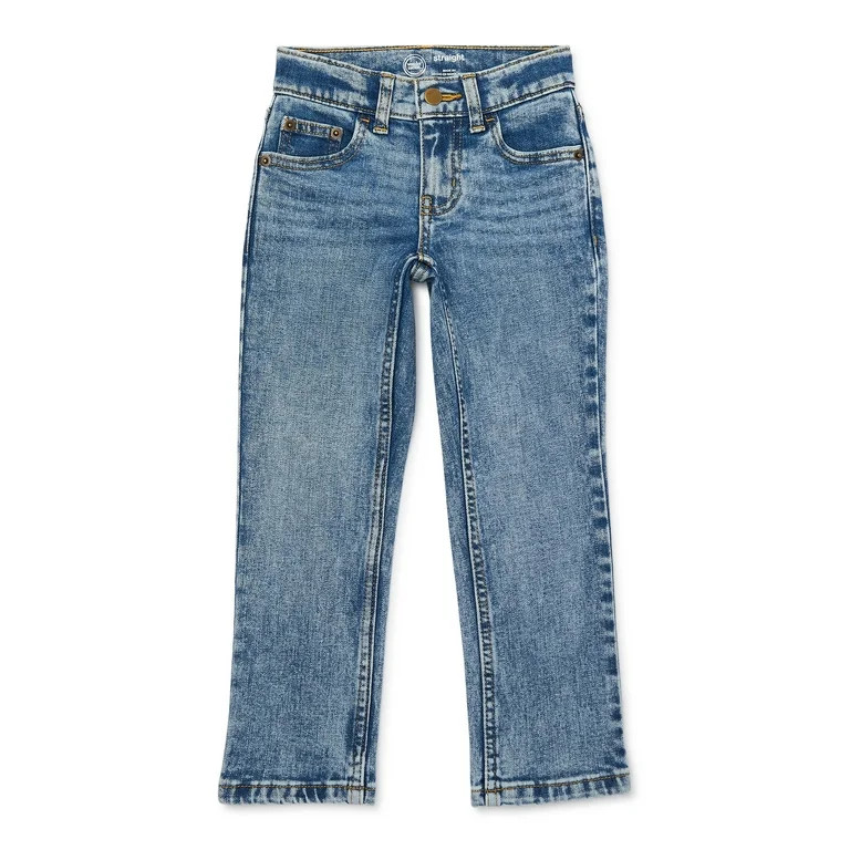 Wonder Nation Boys Vintage Straight Leg Denim Jeans, Sizes 4-18 and Husky - Walmart.com | Walmart (US)