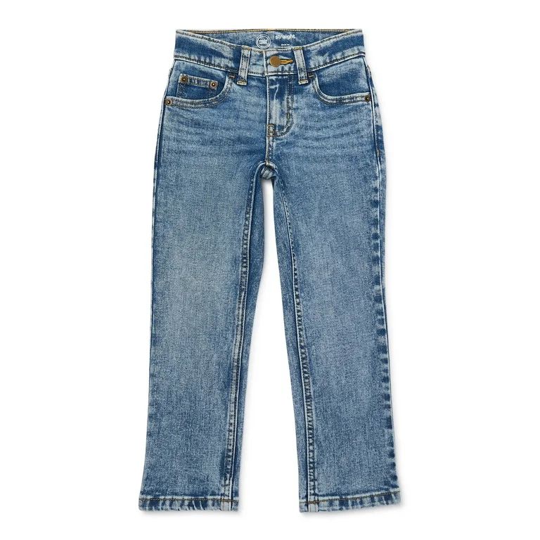 Wonder Nation Boys Vintage Straight Leg Denim Jeans, Sizes 4-18 and Husky - Walmart.com | Walmart (US)