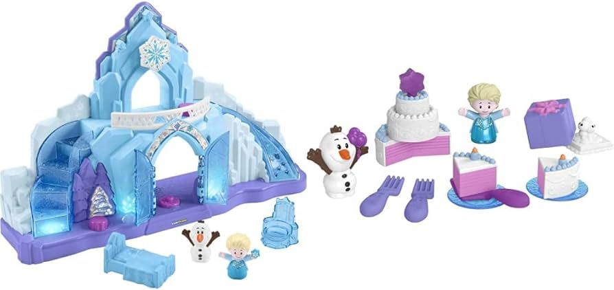 Fisher-Price Disney Frozen Little People Toddler Toy Playset, Elsa’s Ice Palace with Olaf and O... | Amazon (US)