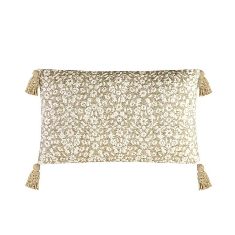Better Homes & Garden 14"x 24" Burned Blooms Decorative Pillow, Beige | Walmart (US)