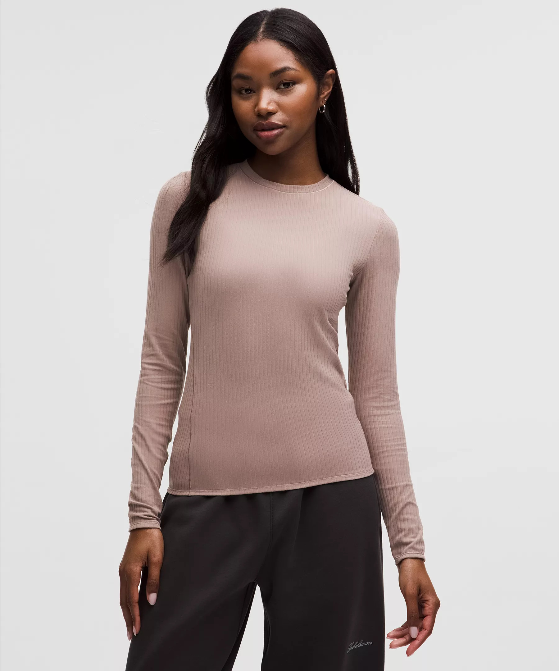 Wundermost Ultra-Soft Ribbed Nulu Crewneck Long-Sleeve Shirt | Lululemon (US)