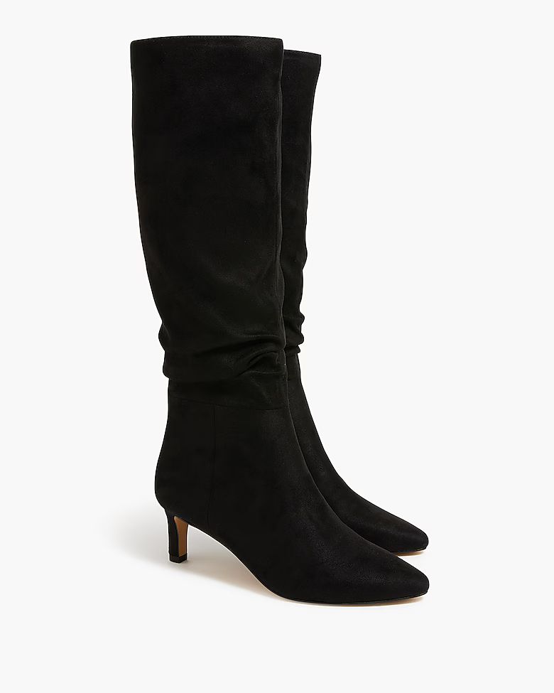 Sueded slouch knee-high boots | J.Crew Factory