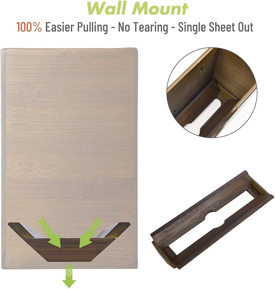 Bamboo Paper Towel Dispenser, Paper Towel Holder for Kitchen Bathroom Toilet of Home and Commerci... | Amazon (US)
