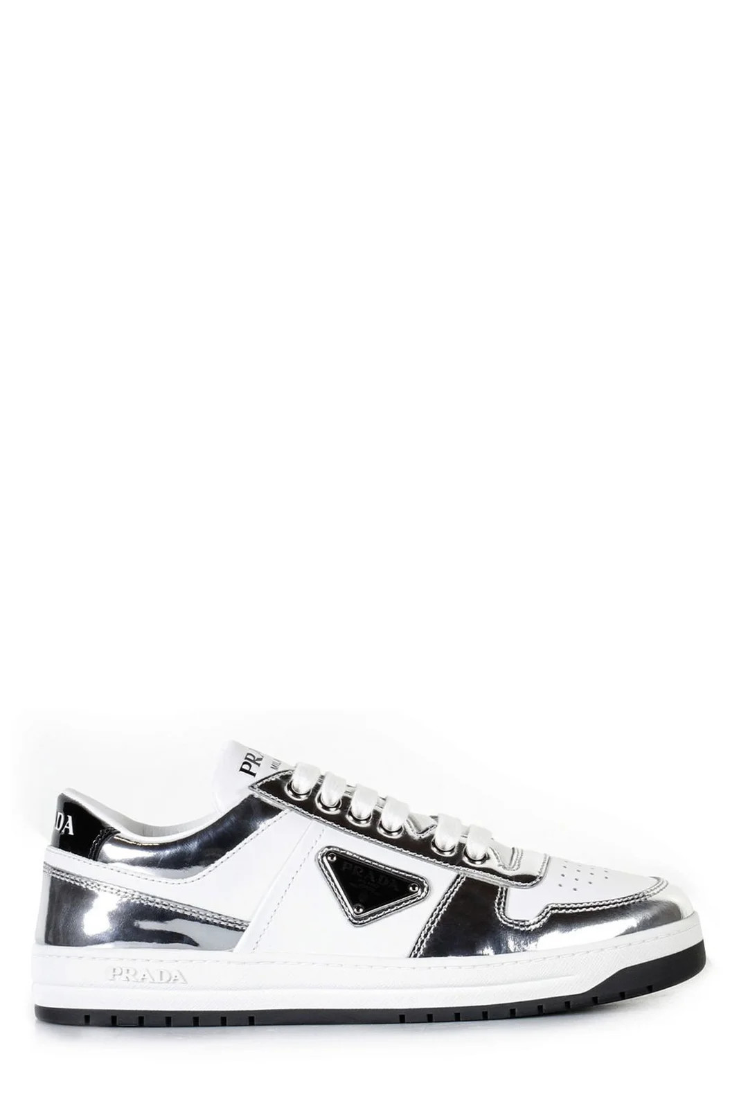 Prada Triangle Logo Plaque Sneakers | Cettire Global
