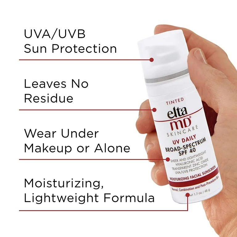 Elta MD UV Daily Tinted  Face Sunscreen Moisturizer,Hyaluronic Acid,Broad Spectrum SPF 40,Non gre... | Walmart (US)