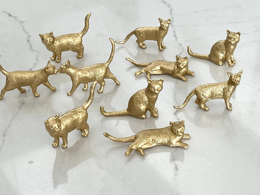 Cat Figures, Set of 5, Cake Decor, Cat Birthday, Cat Lover Gift, Table Decor, Favor, Cat Party, C... | Etsy (US)