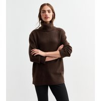 Women's Brown Longline Roll Neck Jumper New Look | New Look (UK)