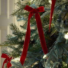 Red Velvet Clip-On Bow Ornaments (Set of 6) | West Elm (US)