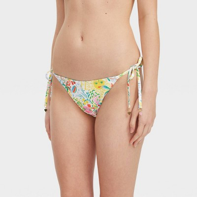 Women's Vacation/Star Geo Reversible Side-Tie Bikini Bottoms Yellow/Green - Roller Rabbit x Target XL | Target